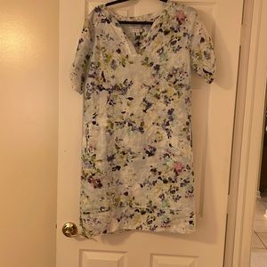 J Jill floral linen dress with side pockets. M loose fit